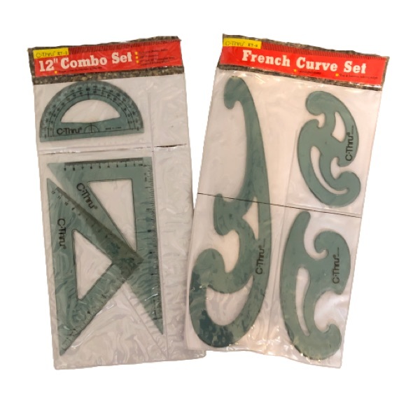 Scrapbook French Curve & Protractor & Ruler Sets - Picture 1 of 5